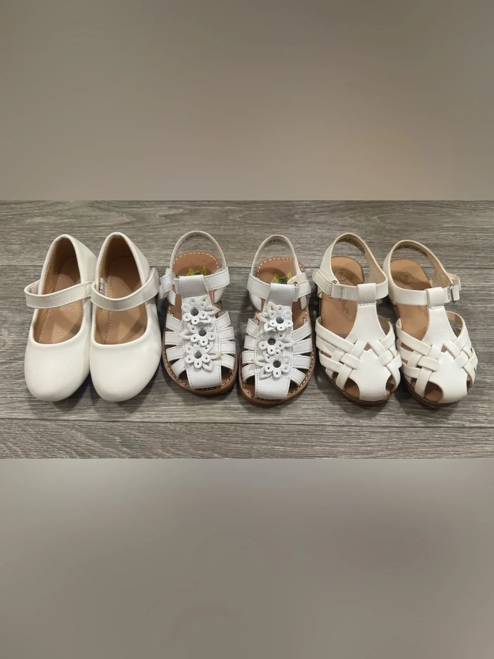 Toddler girl sandals and flat shoes bundle 7C
